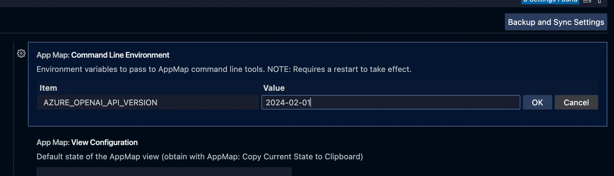 a screenshot showing an example of the bring your own model key value entry