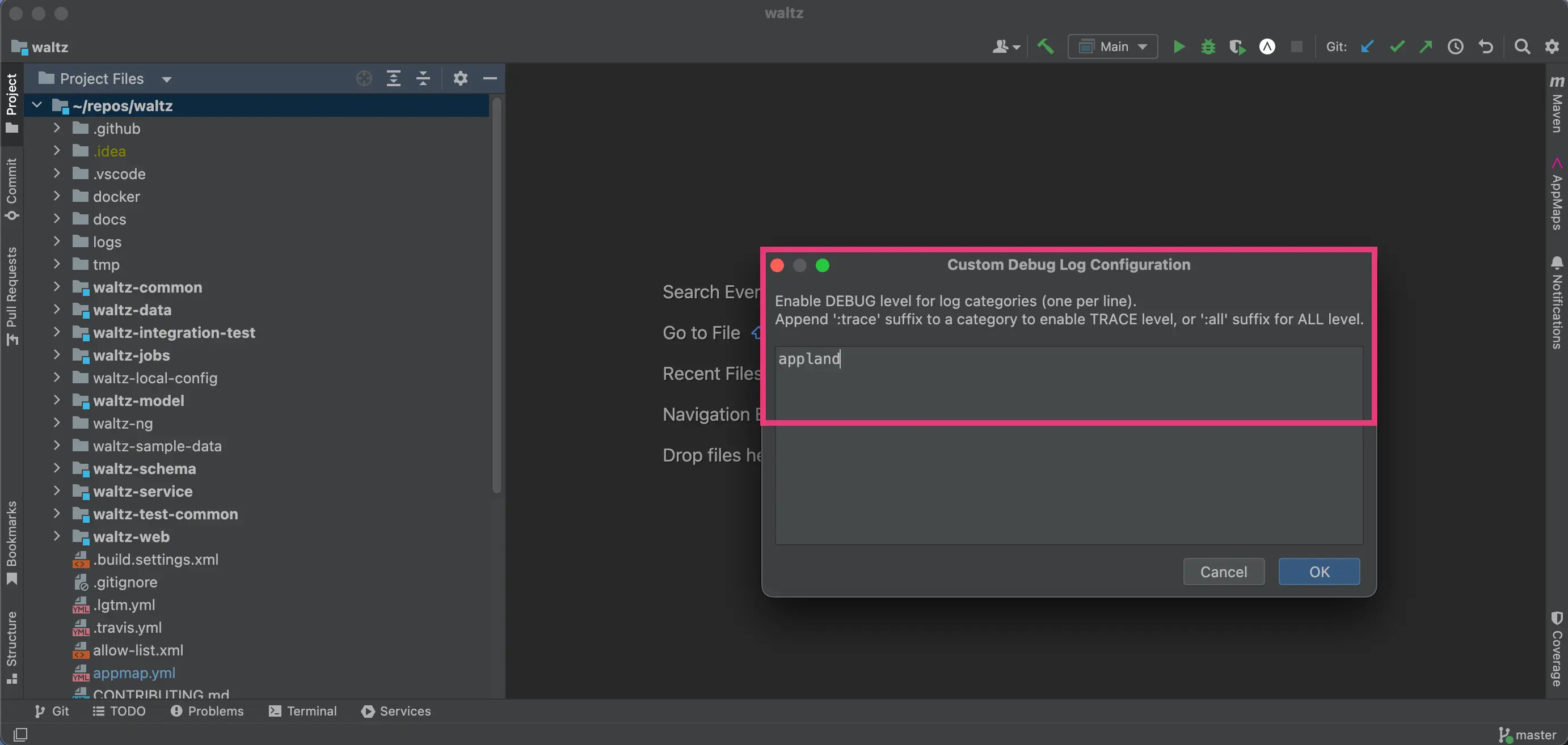 JetBrains Debug Log Configuration