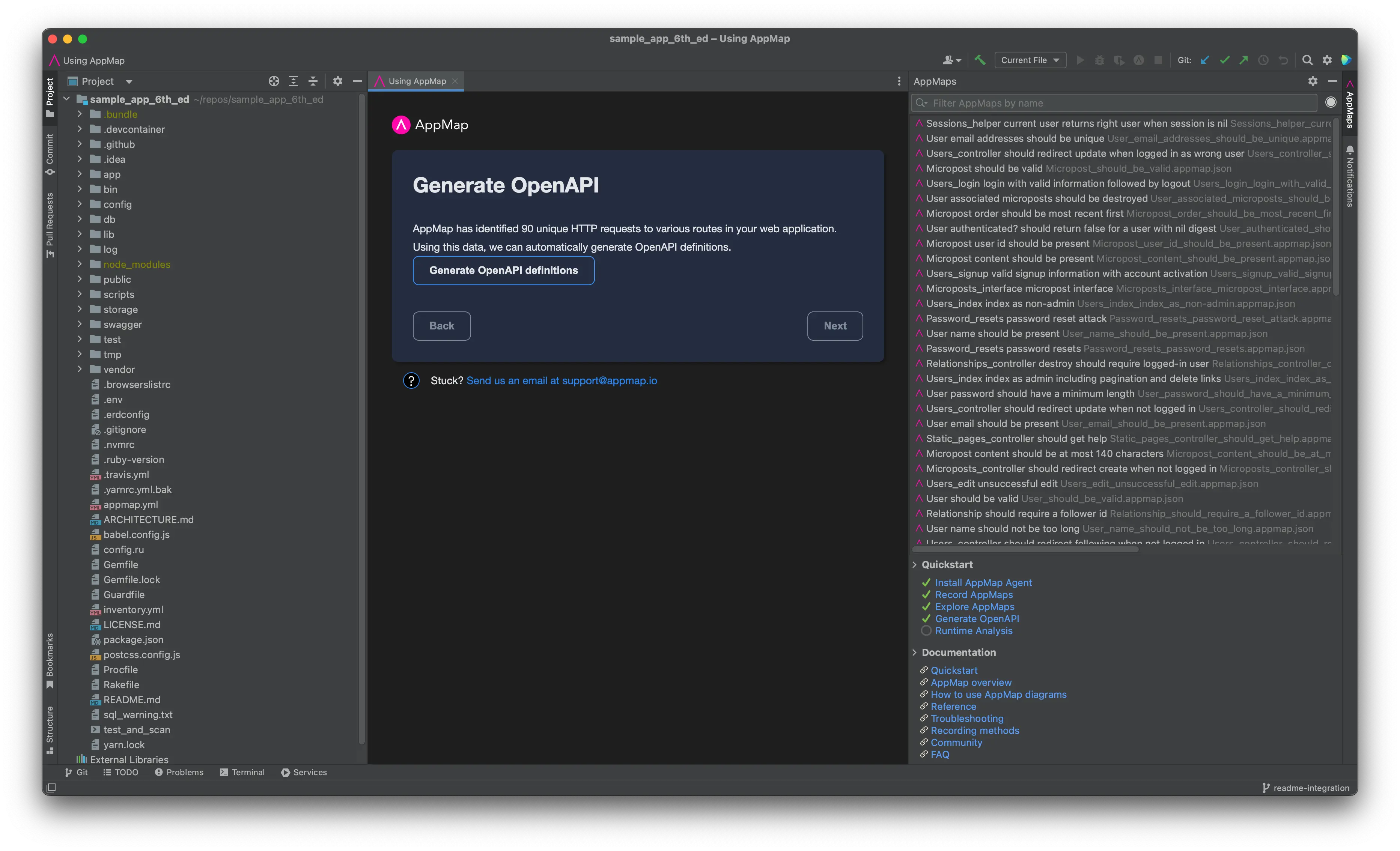 OpenAPI Generation Screen