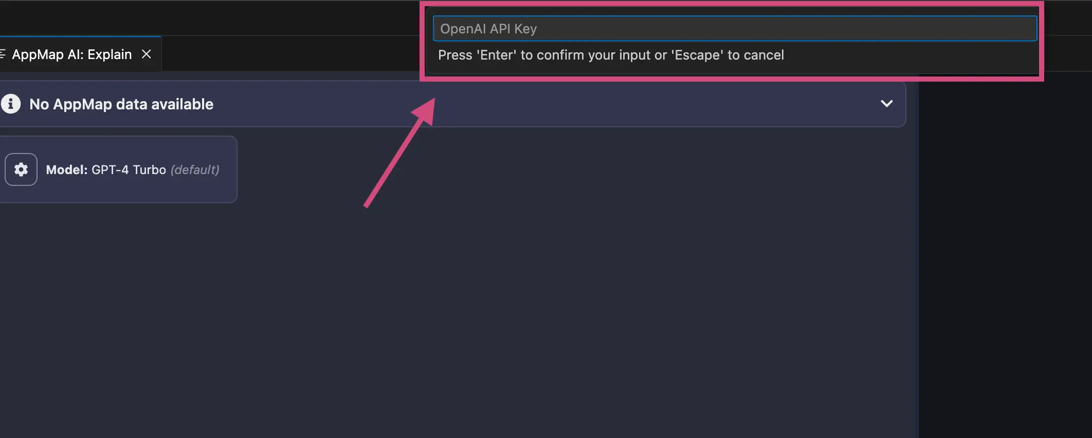 VS Code popup to store API Key